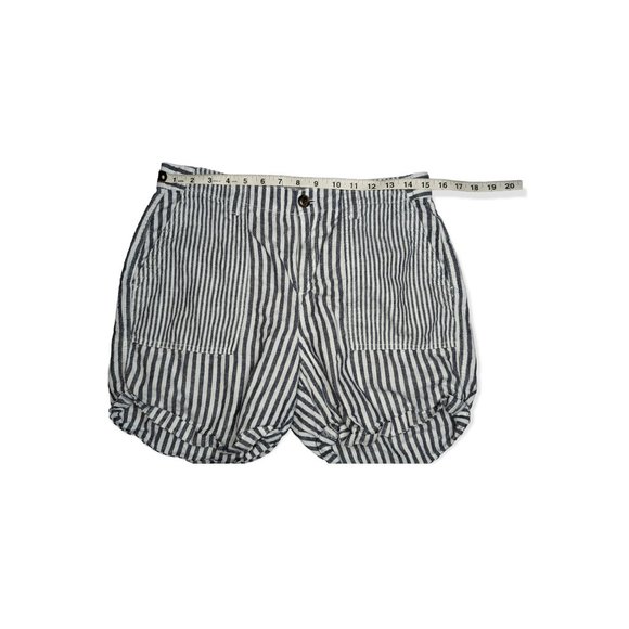 Gap Girlfriend Chino Regular Fit Blue & White Stripe Shorts Size 8 - Picture 7 of 10